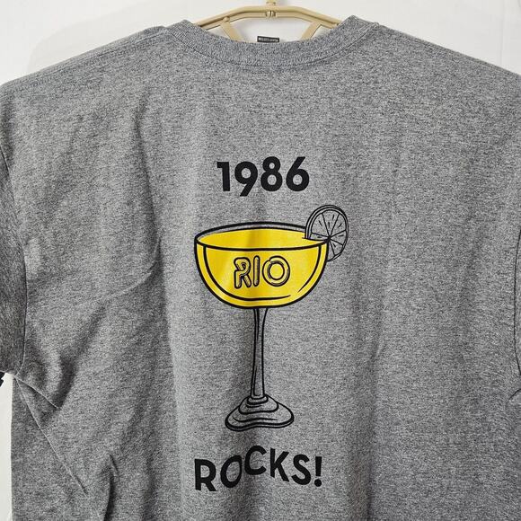 Rio Grande Mexican Restaurant On the Rocks Adult T Shirt Size Large Gray Rocket - Picture 5 of 11